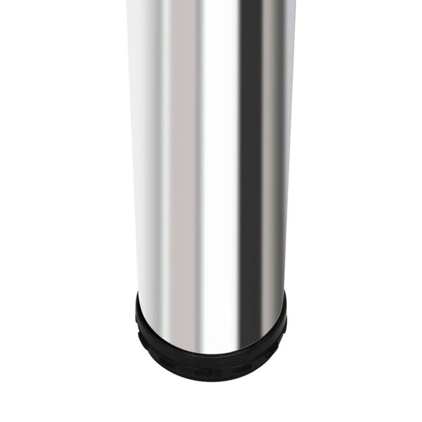 vidaXL Table de bar MDF avec 2 pieds en acier Haut brillance Blanc