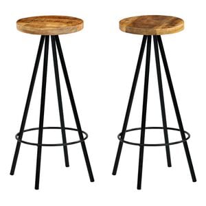 vidaXL Chaises de bar lot de 2 bois de manguier solide