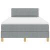 vidaXL Lit &agrave; ressort LED avec matelas Gris clair 120 x 200 cm tissu