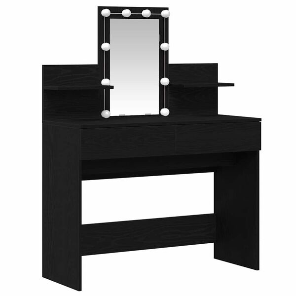 vidaXL Table de Toilette avec tiroir Chêne noir 100 x 40 x 130 cm