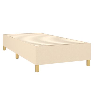 vidaXL Sommier à lattes de lit matelas et LED Crème 80x200cm Tissu