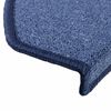 vidaXL Tapis d'escalier 15 pcs Bleu 65x24x4 cm