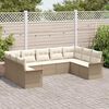 vidaXL Ensemble de canap&eacute; de jardin 9 pcs Beige polyrotin