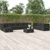 vidaXL Salon de jardin 10 pcs avec coussins noir r&eacute;sine tress&eacute;e