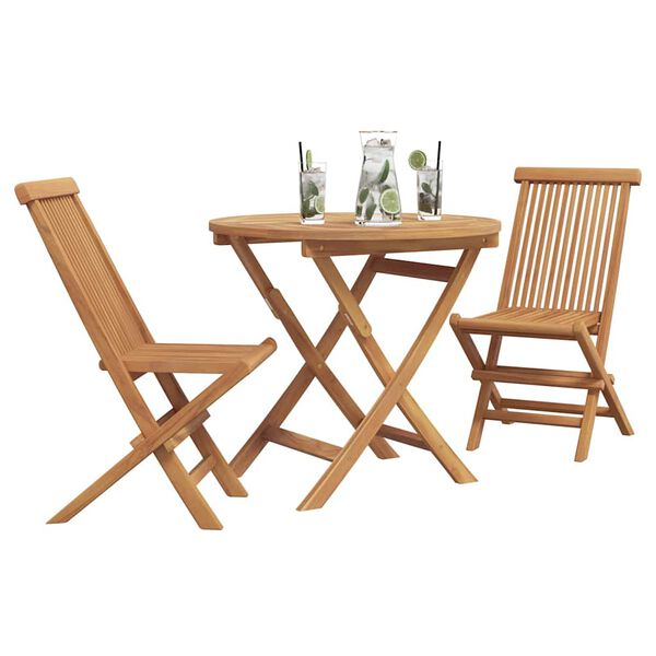 vidaXL Ensemble de salle à manger pour jardin 3 pcs Marron