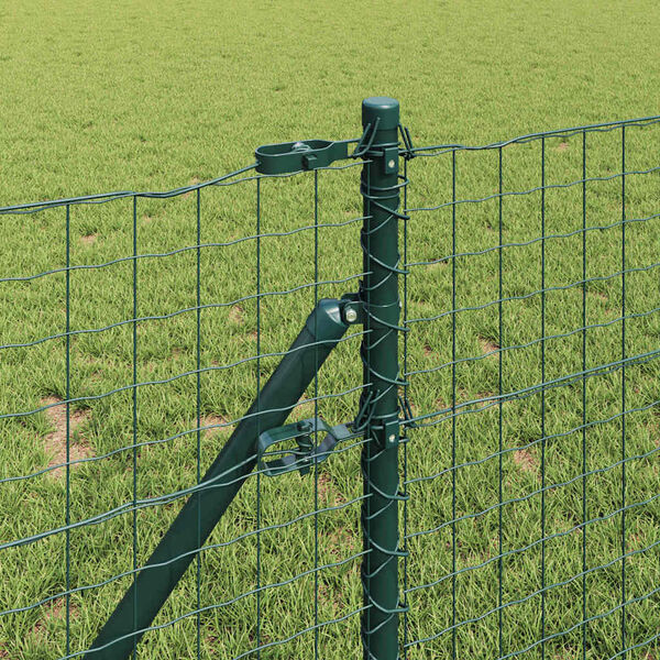 vidaXL Poteau de cl&ocirc;ture. 13 pcs Vert Acier