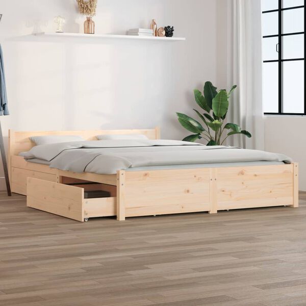 vidaXL Cadre de lit sans matelas avec tiroirs