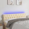 vidaXL T&ecirc;te de lit &agrave; LED Cr&egrave;me 160x7x78/88 cm Tissu