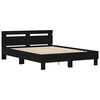 vidaXL Cadre de lit avec LED Ch&ecirc;ne noir 140 x 190 cm Bois d'ing&eacute;nierie