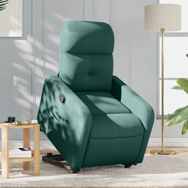 vidaXL Fauteuil inclinable vert fonc&eacute; tissu