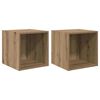 vidaXL Meuble mural 2 pc Ch&ecirc;ne artisanal 37 x 37 x 37 cm