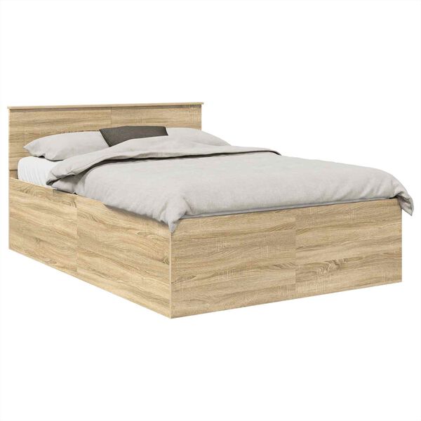 vidaXL Cadre de lit Ch&ecirc;ne Sonoma 150 x 200 cm Bois d'ing&eacute;nierie