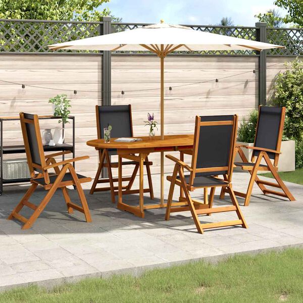 vidaXL Ensemble &agrave; Manger de jardin 7pcs bois d'acacia solide textil&egrave;ne