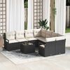 vidaXL Ensemble de Canap&eacute;s avec coussin 9 pcs Noir et Cr&egrave;me polyrotin