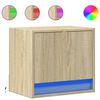 vidaXL Table de chevet murale avec lumi&egrave;res LED ch&ecirc;ne sonoma