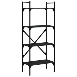 vidaXL Biblioth&egrave;que &agrave; 4 niveaux noir 56x31,5x138,5cm bois d'ing&eacute;nierie