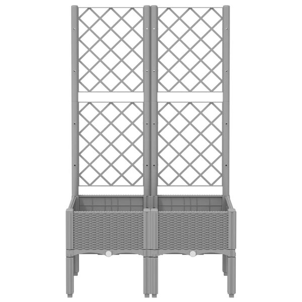 vidaXL Jardini&egrave;re avec treillis gris clair 80x40x142 cm PP
