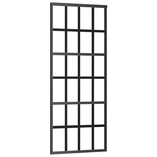 vidaXL Porte coulissante Verre ESG et aluminium 76x205 cm Noir