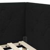 vidaXL Cadre de lit d'angle avec tête de lit Noir 80 x 200 cm tissu