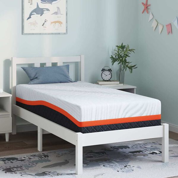 vidaXL Matelas Blanc et Gris 80 x 160 cm Tissu jacquard