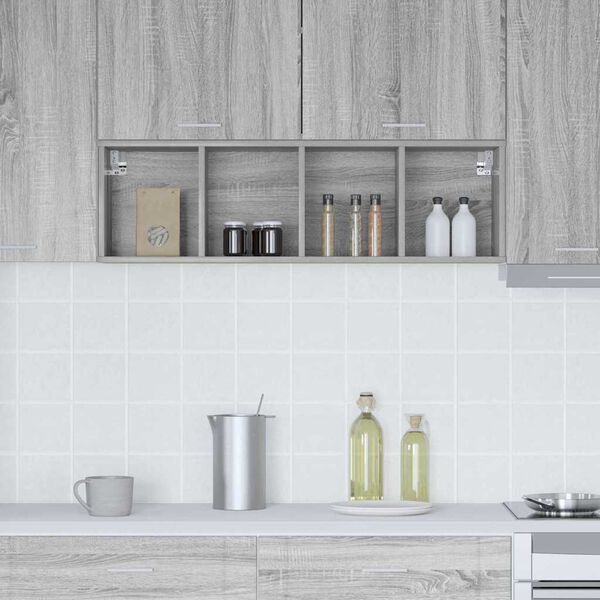 vidaXL Armoire suspendue avec stockage Gris Sonoma 30 x 29,5 x 100 cm