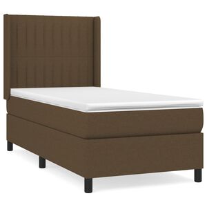 vidaXL Sommier &agrave; lattes de lit avec matelas Marron fonc&eacute; 80x200 cm