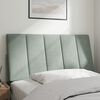 vidaXL Coussin de t&ecirc;te de lit Hanko gris clair 100 cm velours
