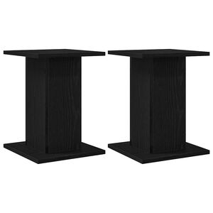 vidaXL Supports de haut-parleur 2 pc Ch&ecirc;ne noir 30 x 30 x 40 cm