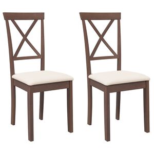 vidaXL Chaises &agrave; manger 2 pcs blanc bois massif caoutchouc