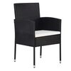 vidaXL Ensemble de salle &agrave; manger pour jardin 5 pcs Noir polyrotin