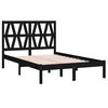 vidaXL Cadre de lit sans matelas noir bois massif 140x190 cm