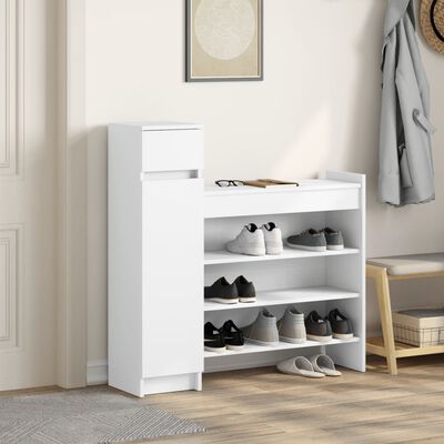 vidaXL Armoire à chaussures blanc 100,5x28x100 cm bois d'ingénierie