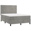 vidaXL Sommier &agrave; lattes de lit et matelas Gris clair 140x200cm Velours