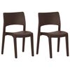 vidaXL Chaises de jardin lot de 2 Moka Polypropyl&egrave;ne