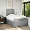 vidaXL Sommier &agrave; lattes de lit et matelas gris clair 120x190 cm tissu