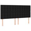 vidaXL Sommier &agrave; lattes de lit avec matelas Noir 180x200 cm Tissu