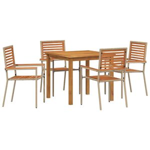 vidaXL Ensemble de salle &agrave; manger pour jardin 5 pcs Beige