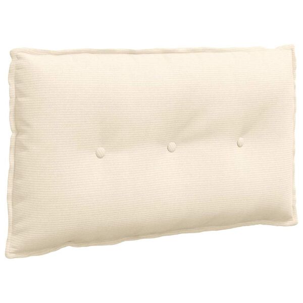 vidaXL Coussin de Dos Cr&egrave;me 80 x 50 cm Tissu en velours c&ocirc;tel&eacute;