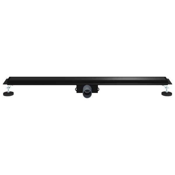 vidaXL 2 en 1 Drain de Douche Noir 100 cm Acier Inox 304