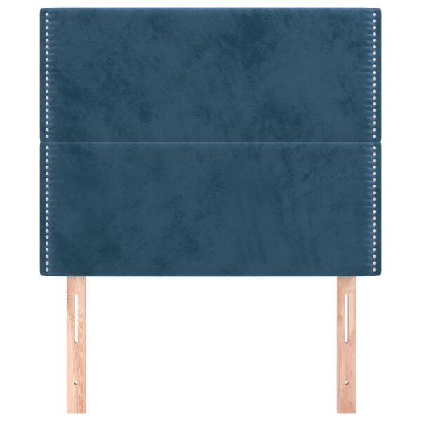 vidaXL T&ecirc;te de lit Bleu fonc&eacute; 90x5x118/128 cm Velours