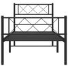 vidaXL Cadre de lit m&eacute;tal sans matelas avec pied de lit noir 75x190 cm