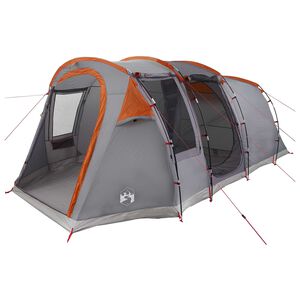 vidaXL Tente tunnel 505 x 330 x 204 cm Gris et orange
