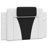vidaXL Coussin de t&ecirc;te de lit Viana noir et blanc 80 cm similicuir
