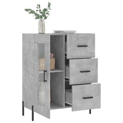 vidaXL Buffet gris béton 69,5x34x90 cm bois d'ingénierie