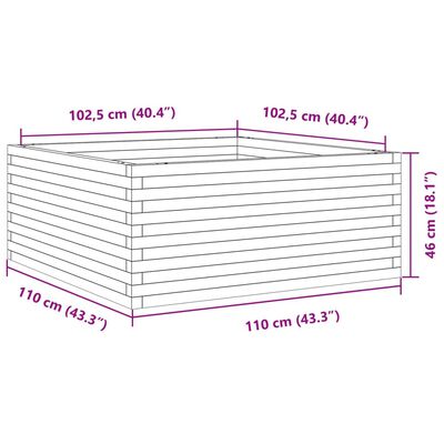 vidaXL Jardinière 110x110x46 cm bois de pin imprégné