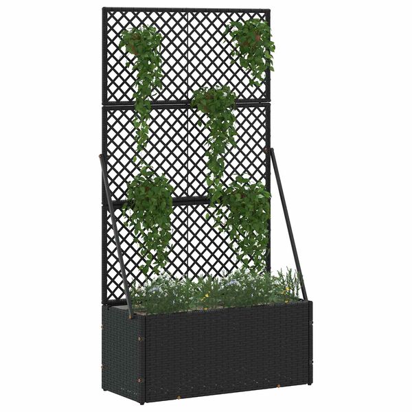 vidaXL Cache-pot de jardin Noir 70 x 30 x 135 cm M&eacute;tal