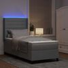 vidaXL Lit &agrave; ressort LED avec matelas Gris clair 80 x 200 cm tissu