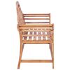 vidaXL Banc de jardin avec coussin gris 120 cm Bois de teck massif