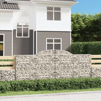 vidaXL Paniers à gabions arqués 5 pcs 300x30x120/140 cm fer galvanisé