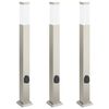 vidaXL Bornes lumineuses avec sortie lot de 3 80 cm acier inoxydable IP44